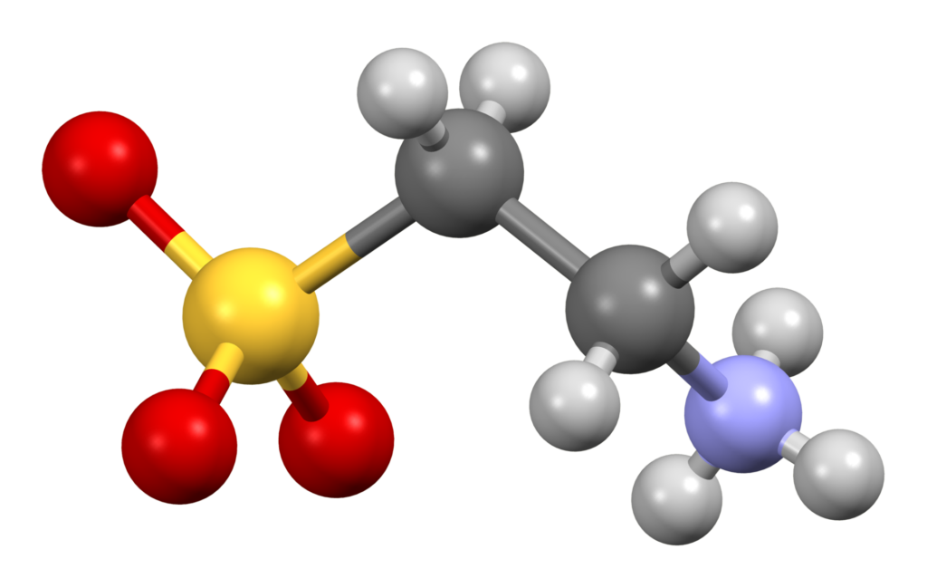 Taurine molecular structure visualized.