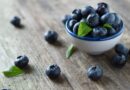 a bowl of blueberries.