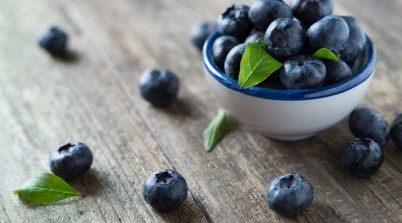 a bowl of blueberries.