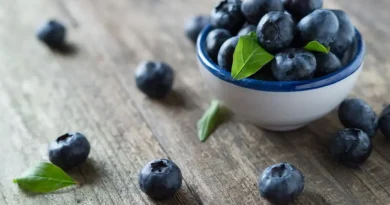 Bowl of blueberries for a healthy daily fruit habit