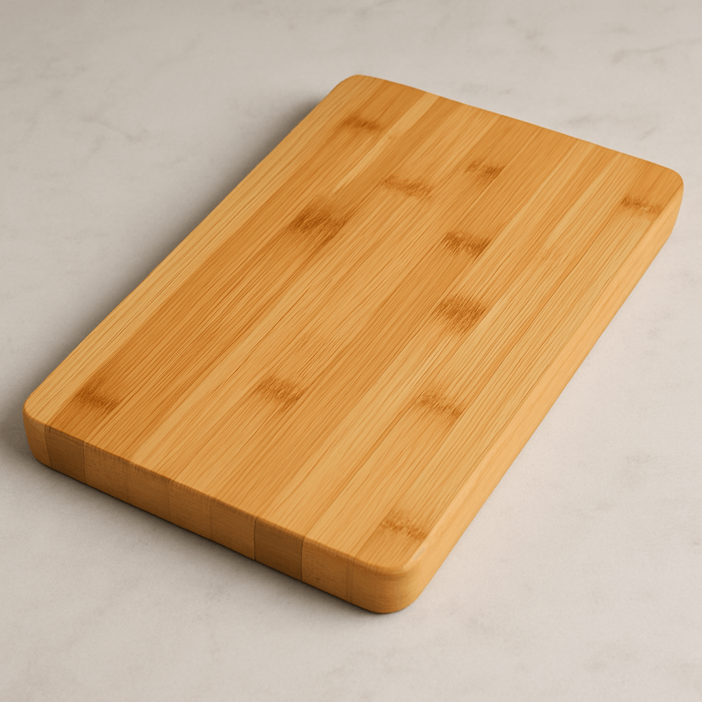 a bamboo cutting board.