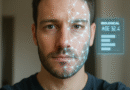 AI analyzing human face to estimate biological age using facial biometrics