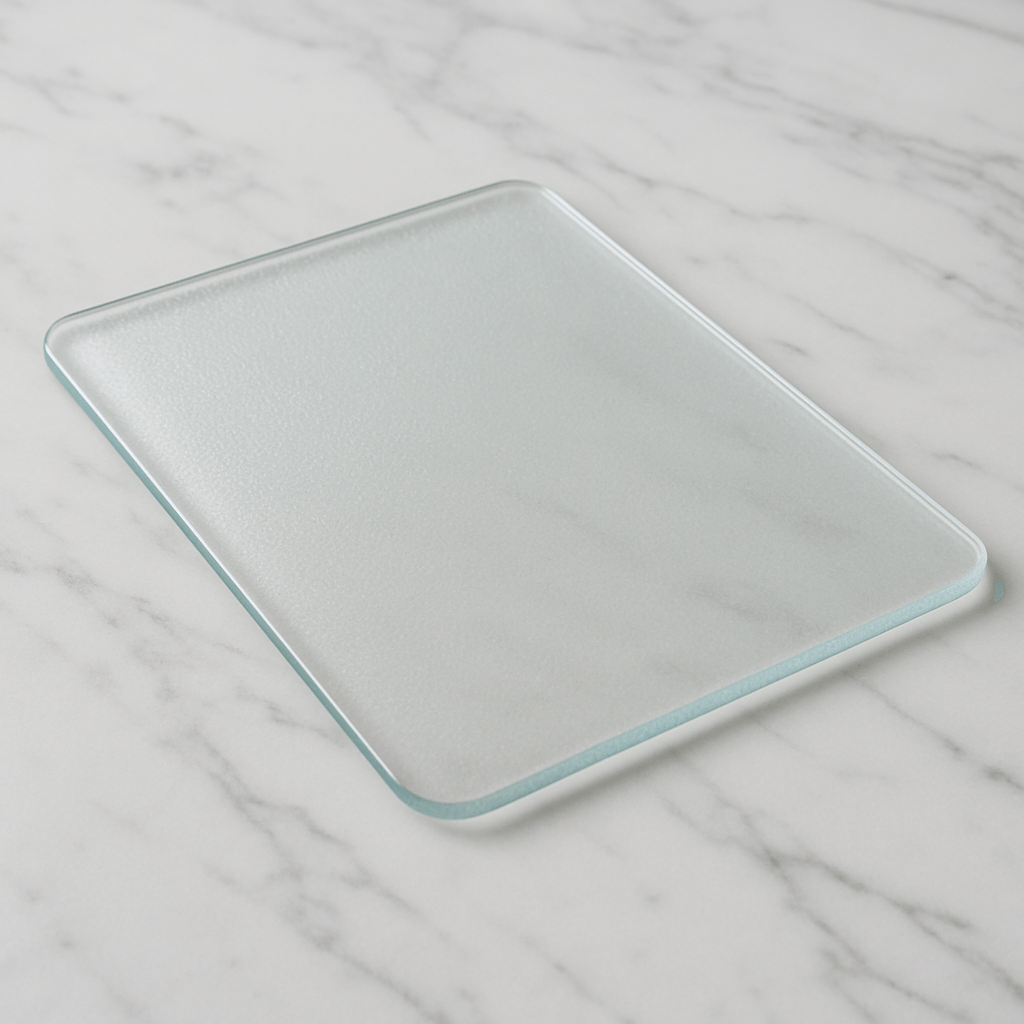a glass cutting board.