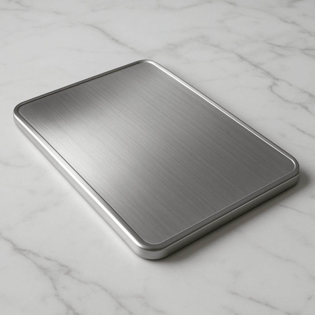 a metal cutting board.