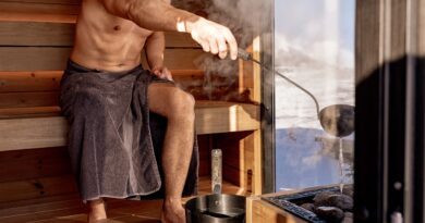 man in sauna