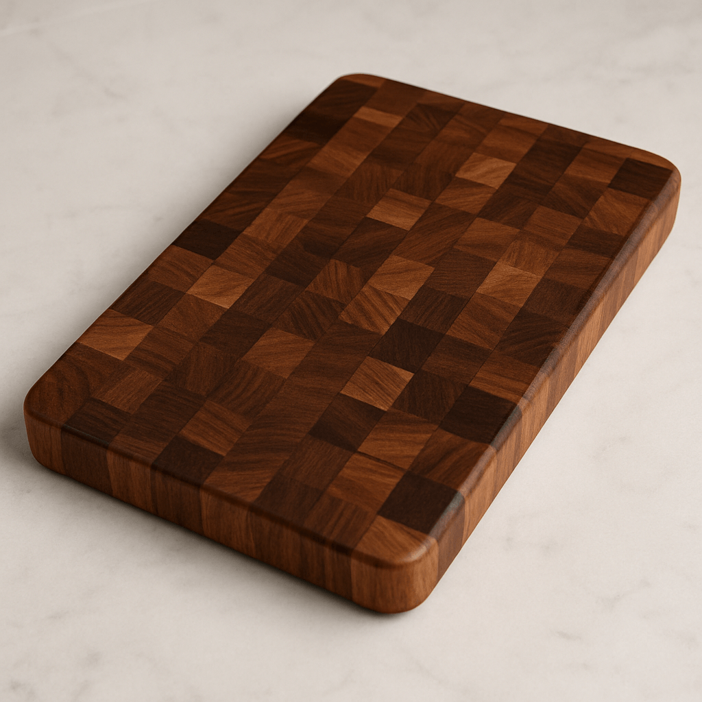 a parquet cutting board.
